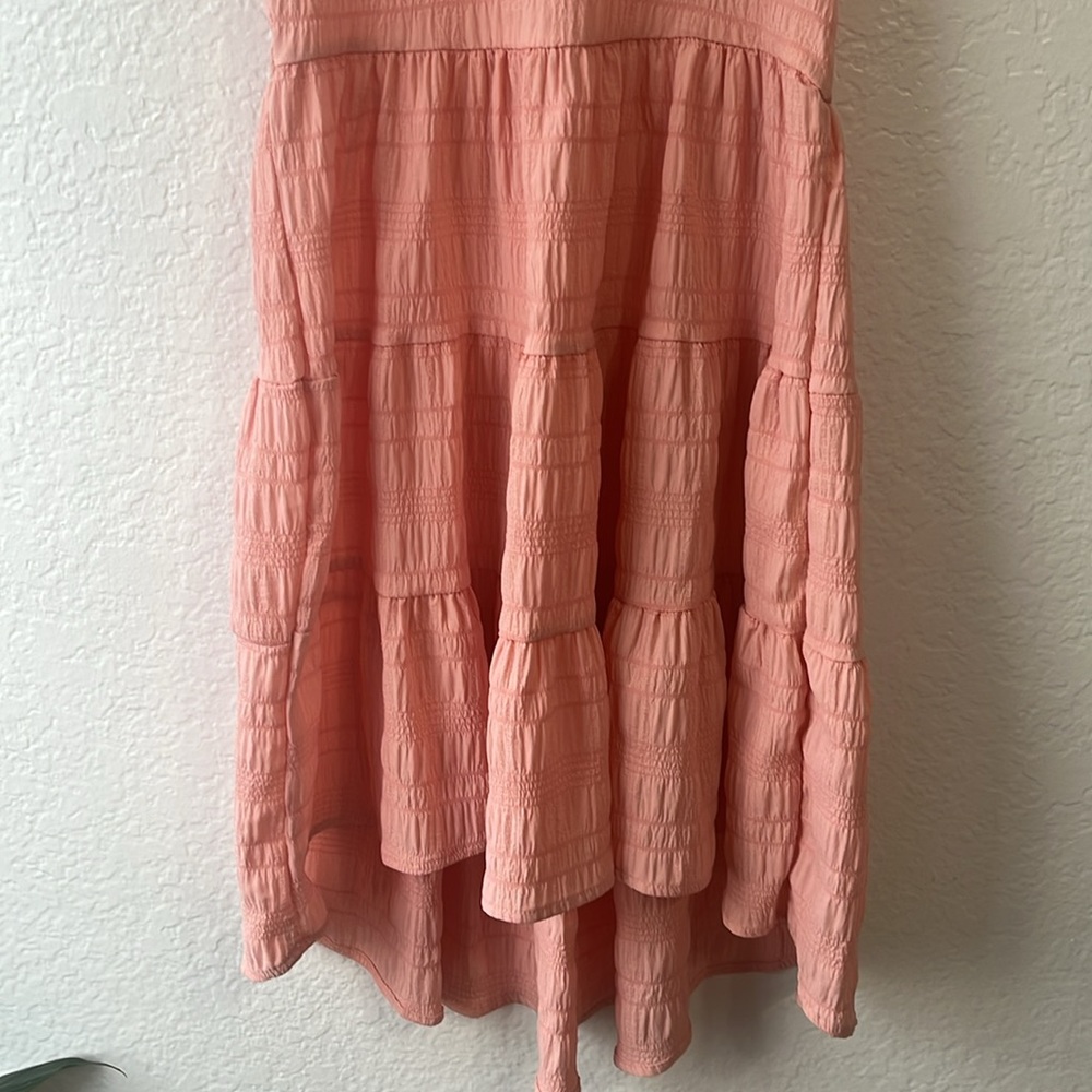 Pink Ruffled High-Low Kids Dress - Picture 3 of 6